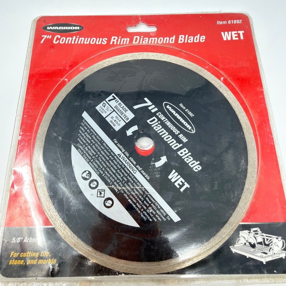 Warrior Diamond Blade Unisex 7 Inch Silver Wet Cut Continuous Rim 61892